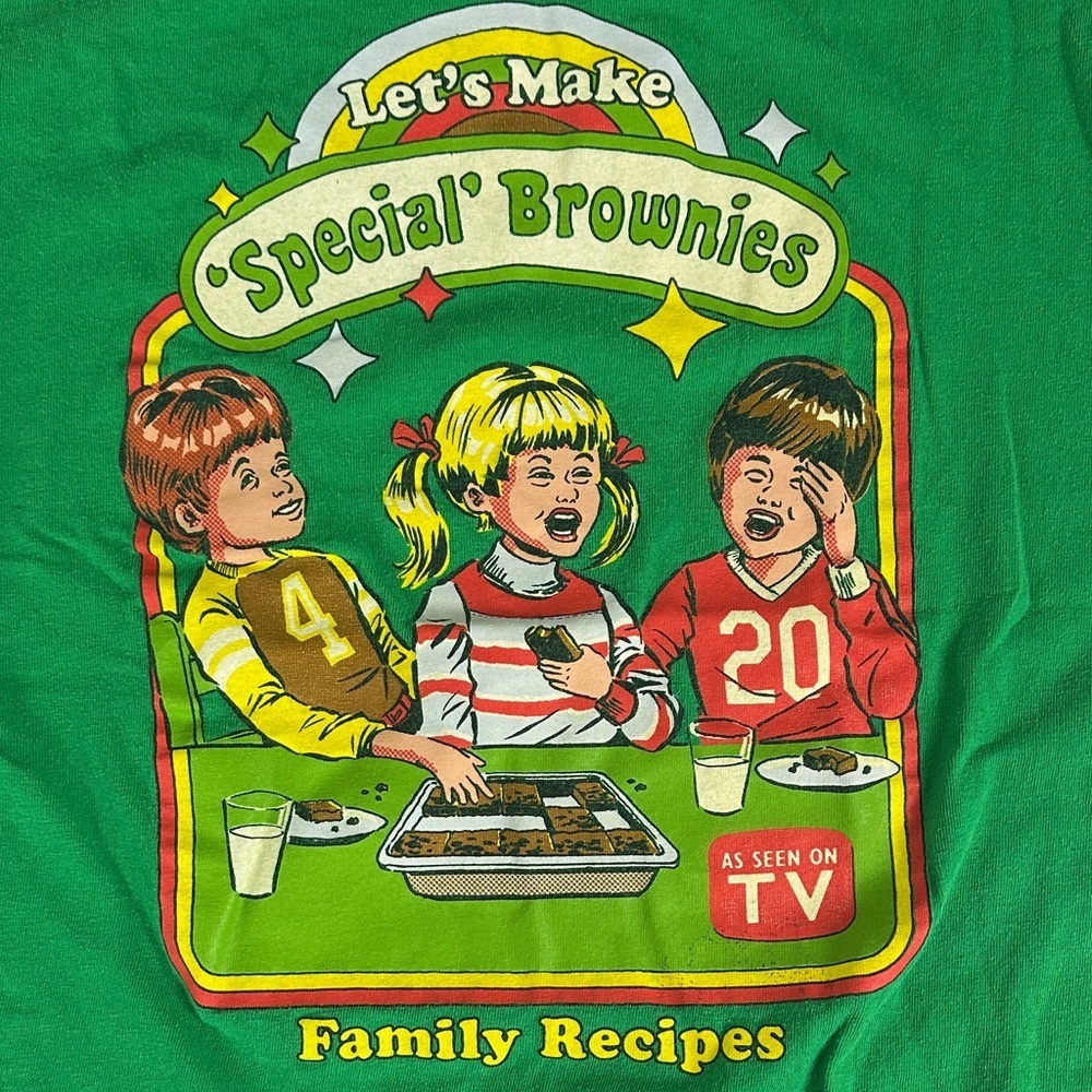 Steven Rhodes Let's Make Special Brownies T-Shirt - Green, Size Small